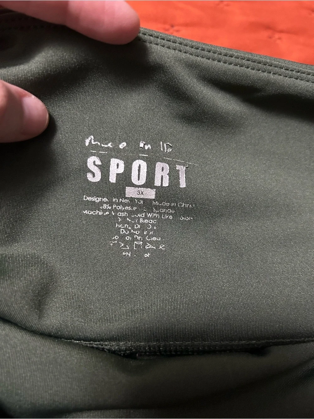 Plus size Olive Green High-Waist Bike Shorts 3X